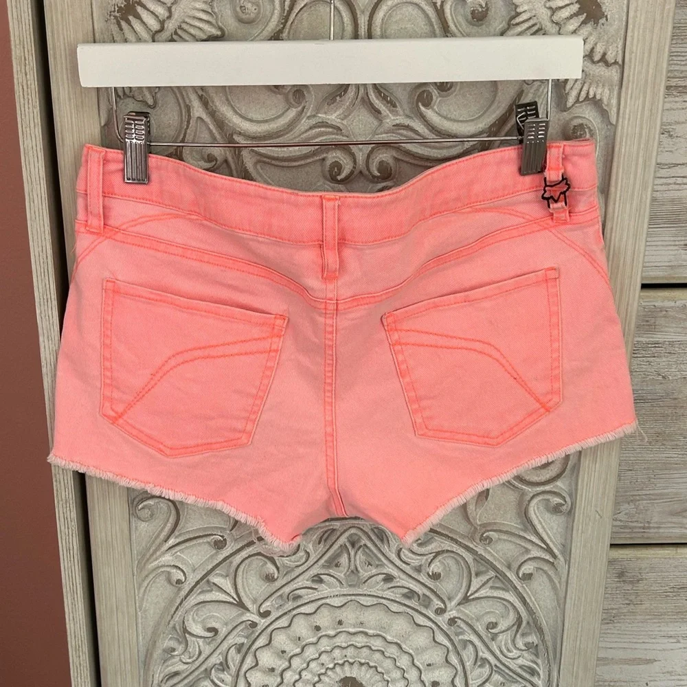 Fox Neon Coral Denim Shorts